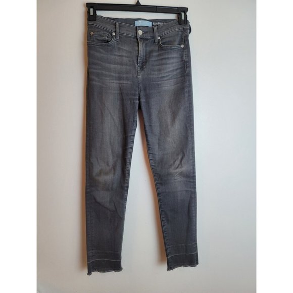 7 for‎ All Mankind Womens 27 Roxanne Stretch  Ankle Black Jeans - Picture 1 of 8